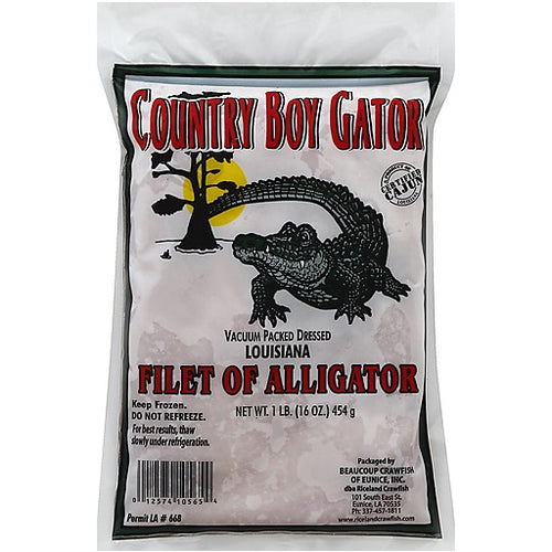 Country Boy Gator Filet of Alligator, 1 lb package